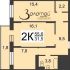 двухкомнатная квартира на улице Июльских Дней дом 1 к2