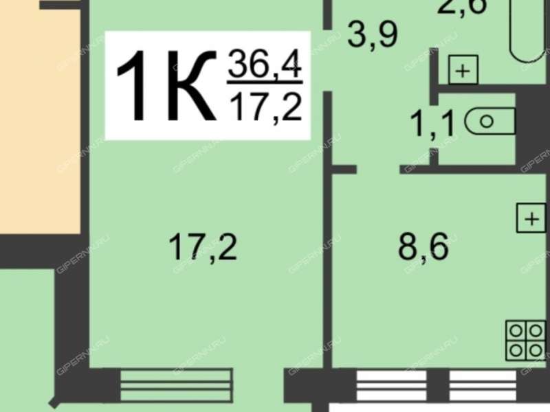 однокомнатная квартира на улице Маршала Казакова дом 8