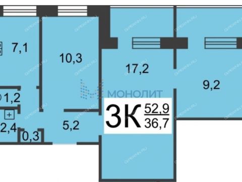 3-komnatnaya-ul-tropinina-d-10 фото
