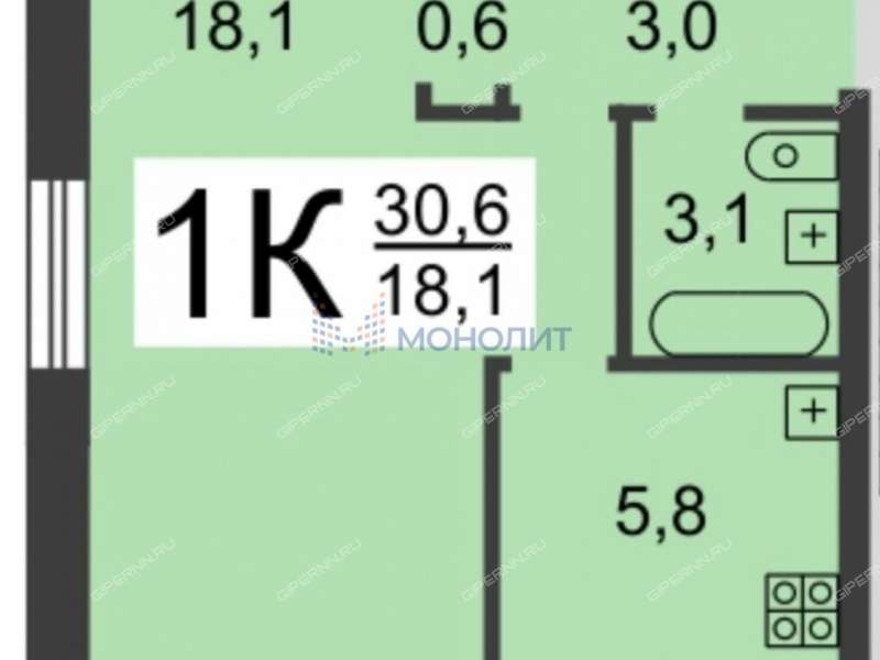 однокомнатная квартира на Тихорецкой улице дом 4