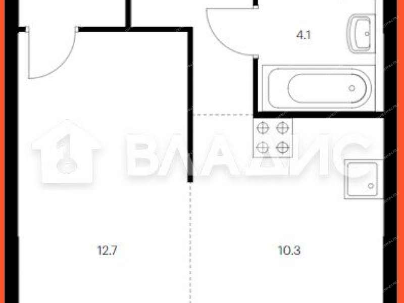 однокомнатная квартира на улице Небесная дом 1 деревня Утечино