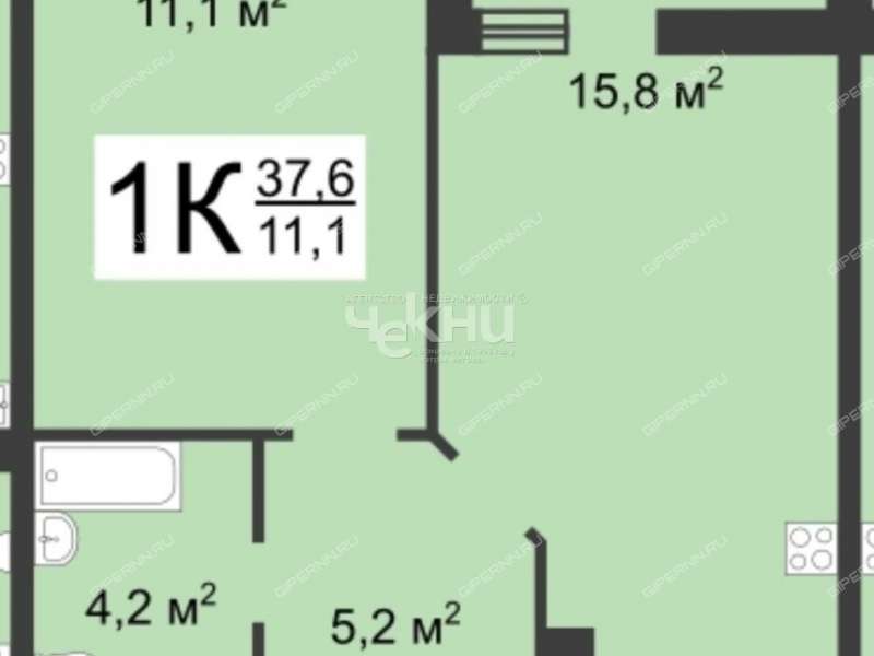 однокомнатная квартира на улице Коперника дом 2