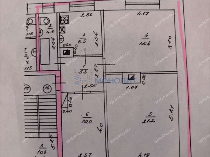 трёхкомнатная квартира на проспекте Гагарина дом 60/11