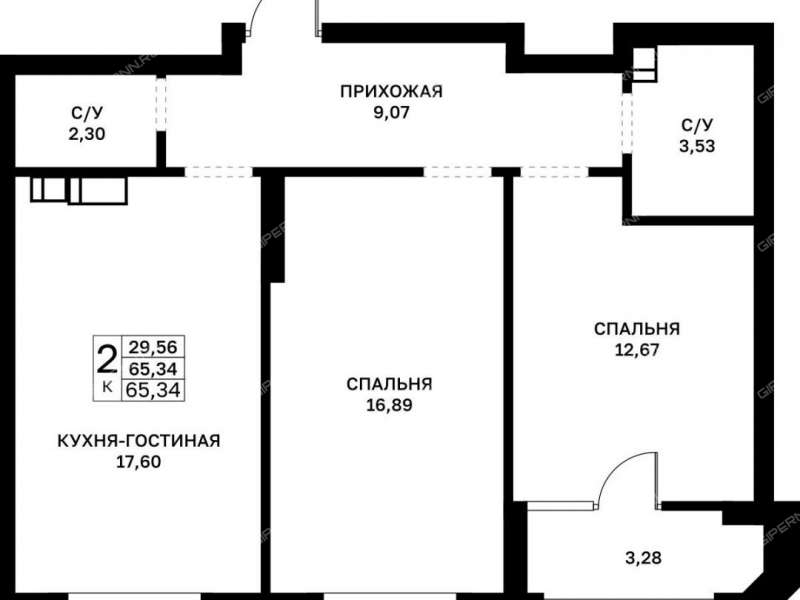 двухкомнатная квартира в границах улиц Страж Революции, Гвардейцев, 50-летия Победы, Евгения Никонова, 17