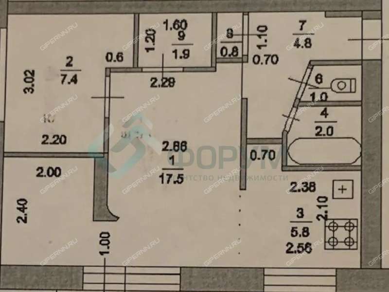 двухкомнатная квартира на улице Веденяпина дом 17