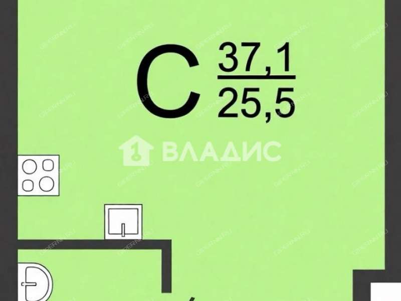 квартира-студия на улице Максима Горького дом 23А