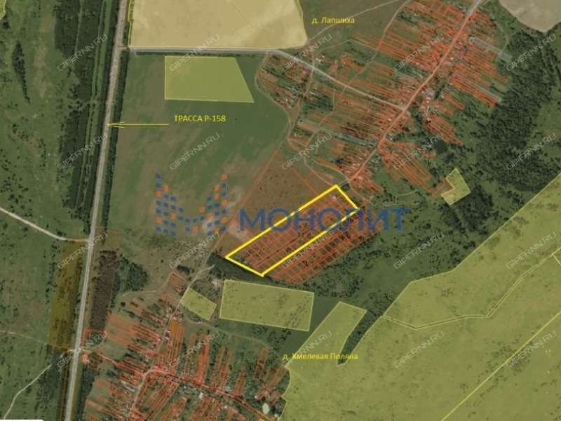 земельный участок 596,6 сотки Рабочая улица деревня Лапшиха