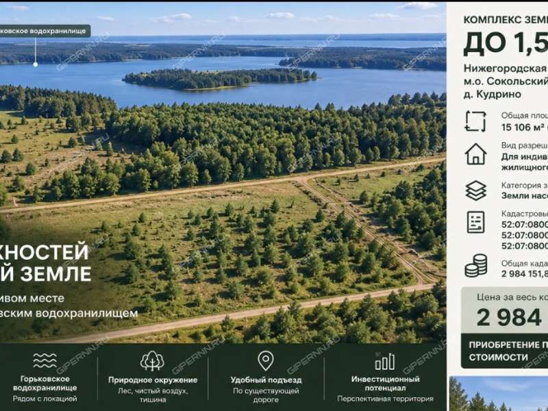 земельный участок 150 соток деревня Кудрино