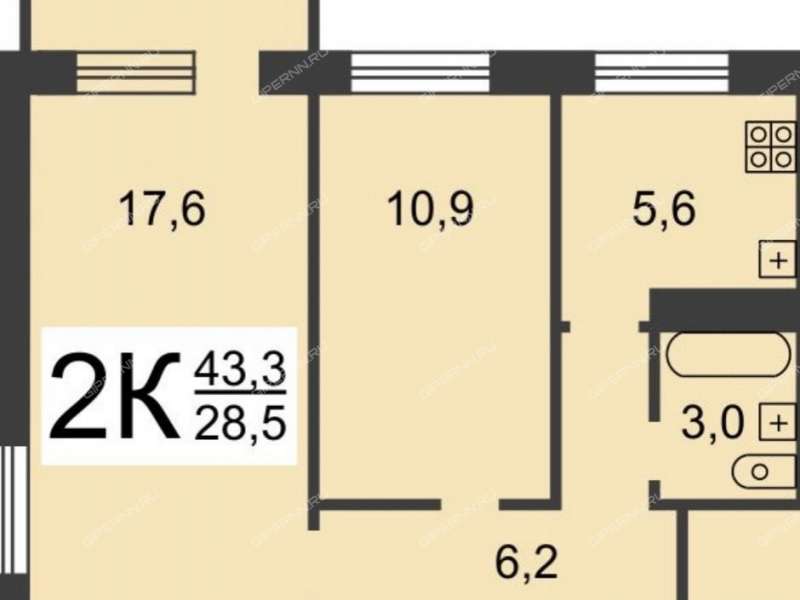 двухкомнатная квартира на улице Надежды Сусловой дом 3 к1